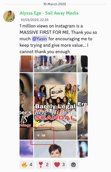 Alyssa Ege, Sail Away Media in the Viral Video Club Discord
