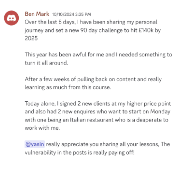 Ben Mark in the Viral Video Club Discord
