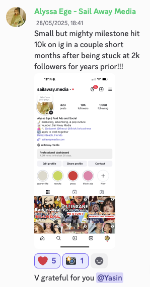 Alyssa Ege, Sail Away Media in the Viral Video Club Discord
